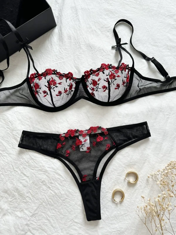 BloomLuxe™ Embroidered Lingerie Set - Image 3