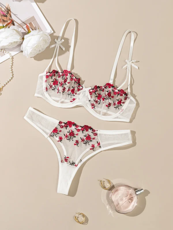 BloomLuxe™ Embroidered Lingerie Set