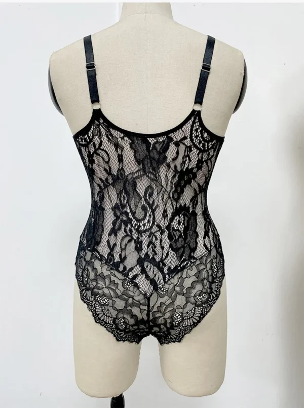 SensualFits™ Lace V-Neck Full Bodysuit - Image 7