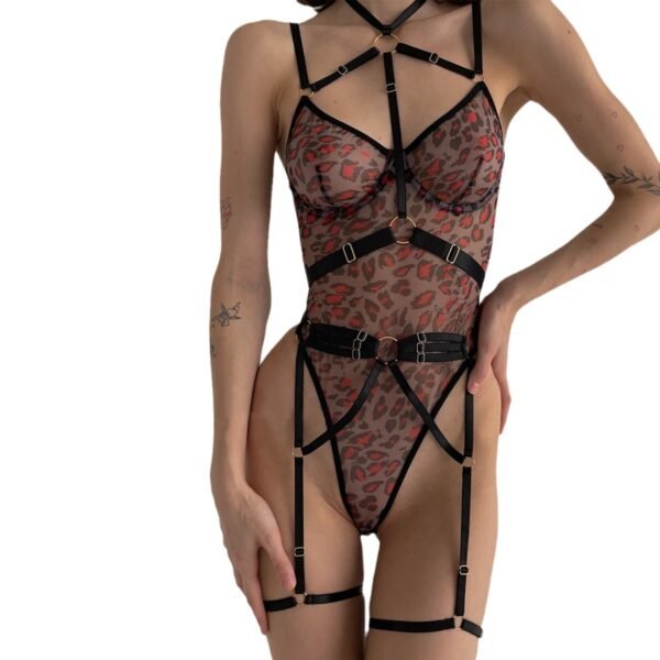 WildLuxe™ Leopard Mesh Lingerie Set - Image 5